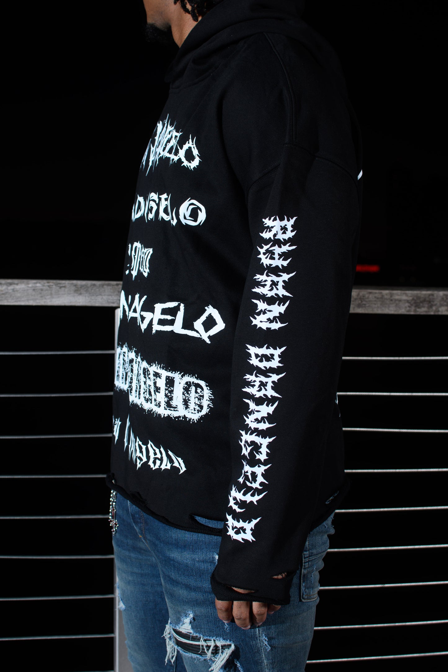 What The Font Distressed Pullover Hoodie