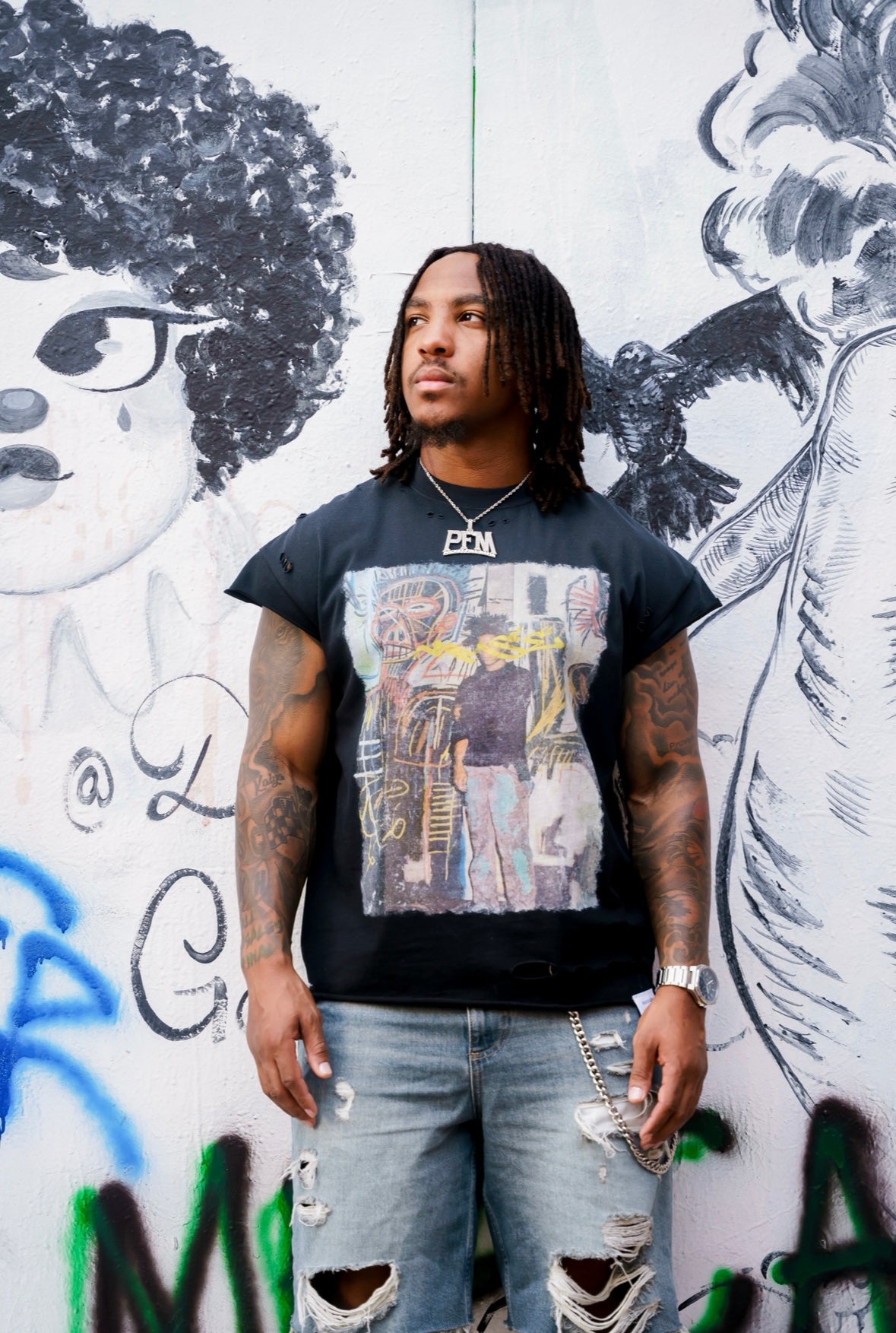 MUSE RYAN D’ANGELO x BASQUIAT Cut Off Tee