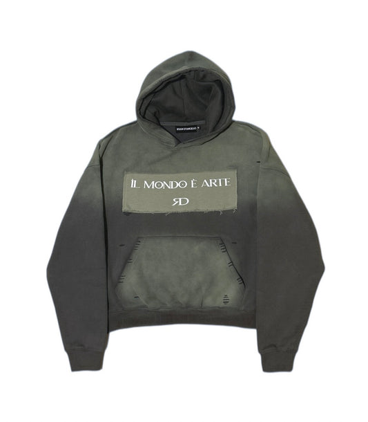 IL Mondo È Arte Distressed Pullover Hoodie