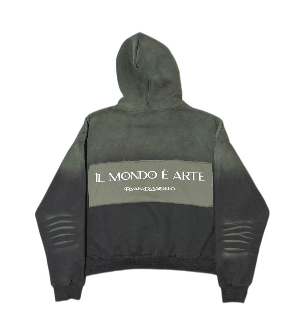 IL Mondo È Arte Distressed Pullover Hoodie