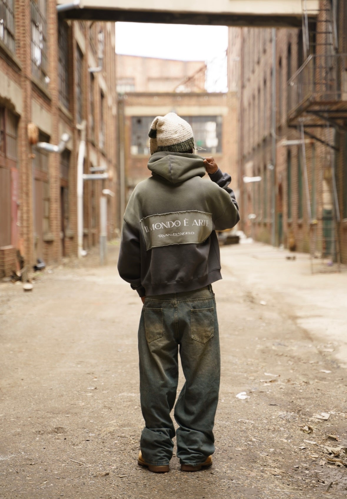 IL Mondo È Arte Distressed Pullover Hoodie